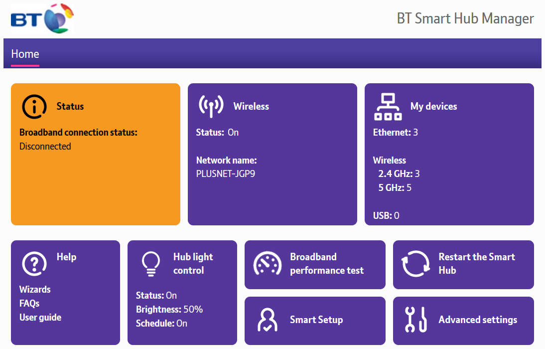 BT Hub Manager Login