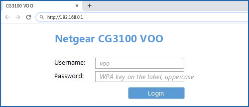 Voo Modem Login